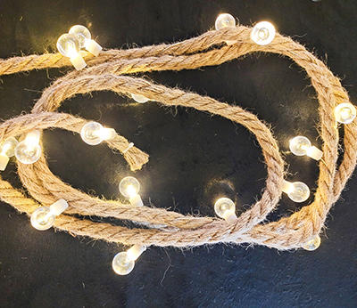 copper wire LED hemp rope with balls  DD-2020  